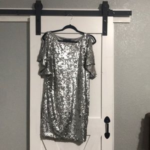 City Studio | Silver Sequin Dress